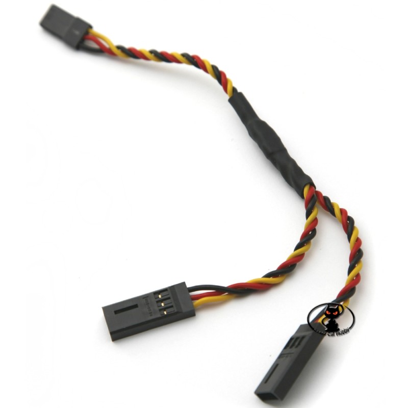 Y braided cable Hitec UNI connectors for splitting a channel into two