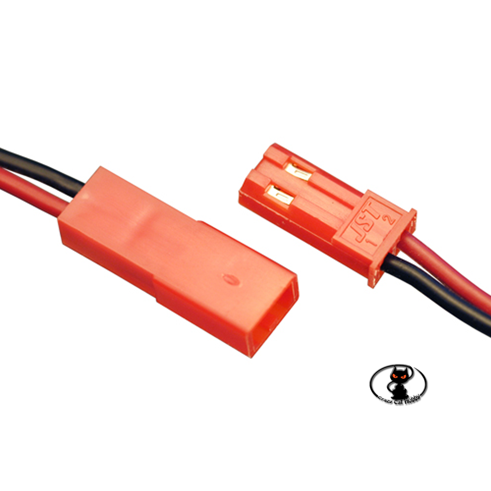 Connettori maschio femmina JST bec rossi, con 10 cm di filo per bec e batterie