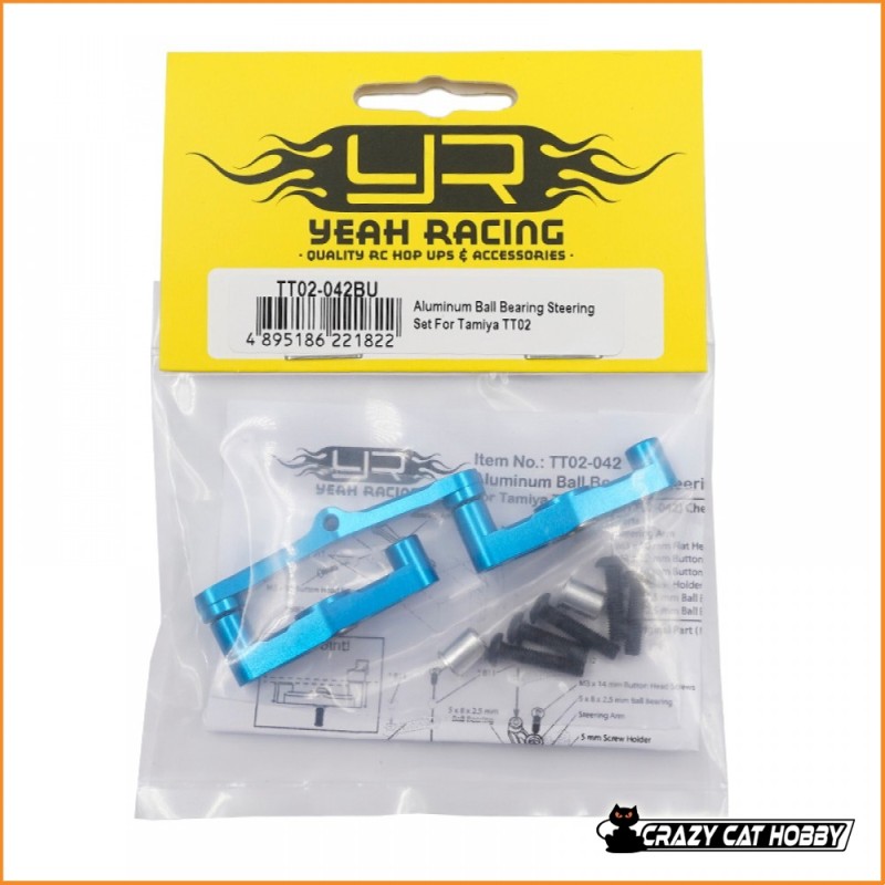 Aluminum Ball Bearing Steering Set For Tamiya TT02 - Yeah Racing TT02-042B