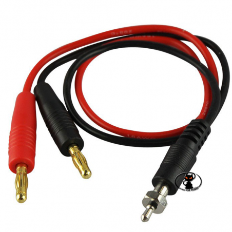 600040 Battery charging cable with ø 4 mm connector - Glow Plug - igniter - AWG16 cable - length 30 cm