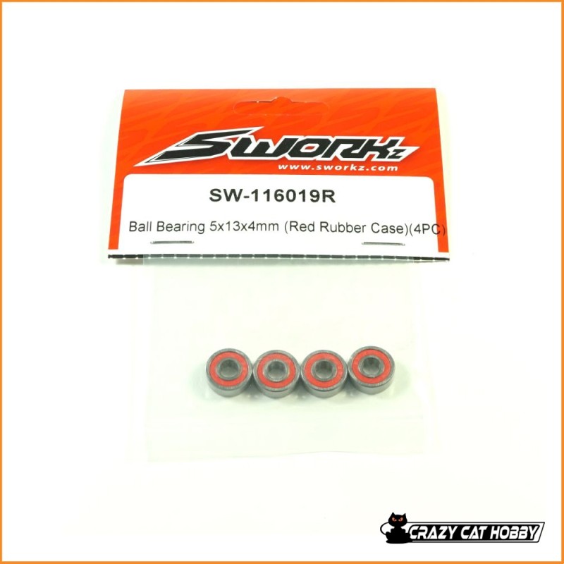 SW-116019R CUSCINETTI A SFERA 5x13x4 2RS ROSSI - SWORKz - 4710345173340