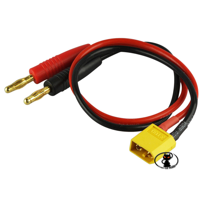 Charger cable with 4 mm banana connectors and XT60 battery connector