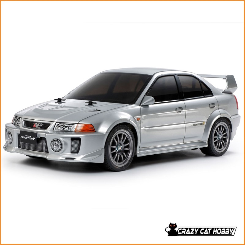 TAMIYA MITSUBISHI LANCER EVO V 4WD KIT DA MONTARE (TT-02) MOTORE E REGOLATORE INCLUSI 58713 - 4950344587131