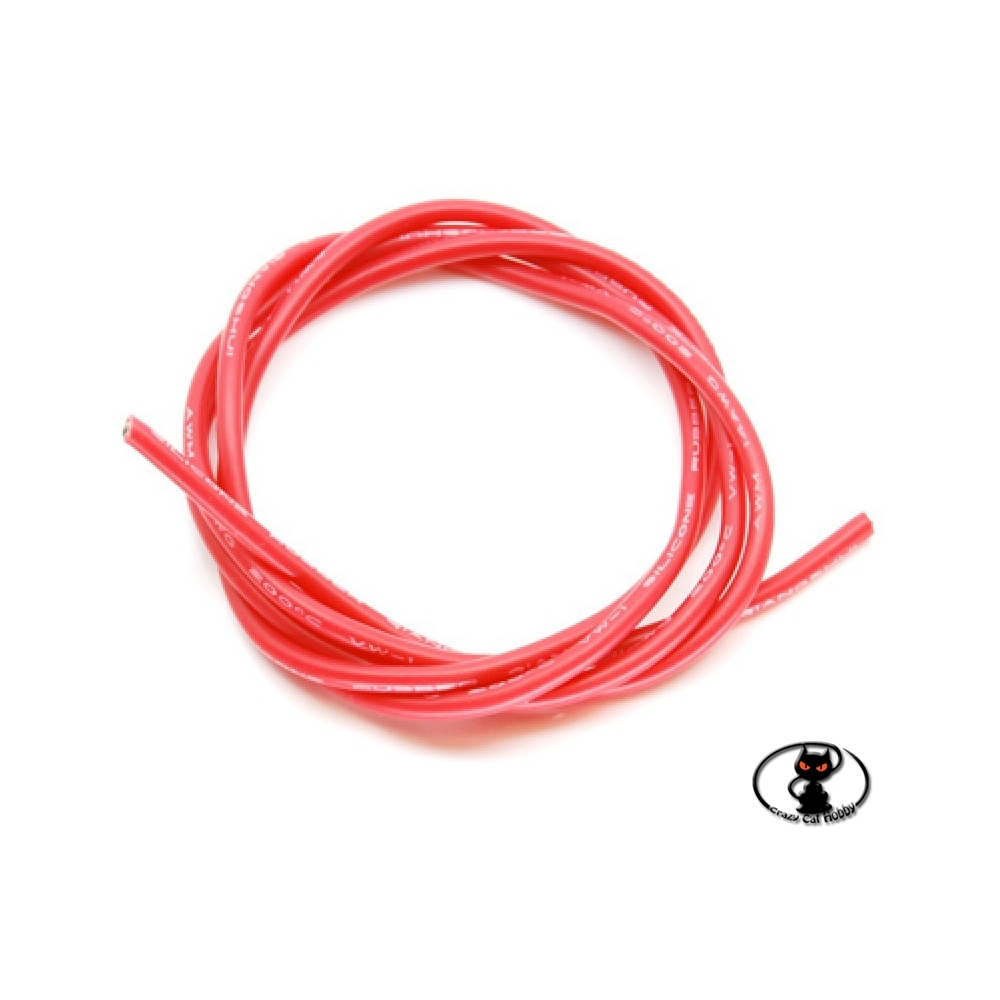 600164 Super-flexible red braided cable with AWG silicone insulation