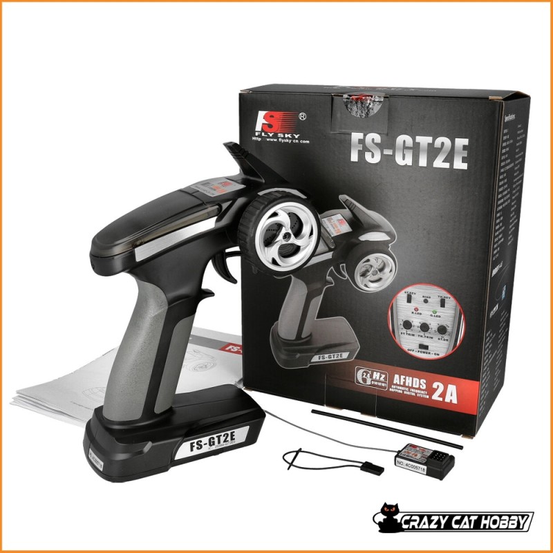 FS-GT2E 2 CHANNEL RADIO SET WITH 1 RECEIVER - FLYSKY FS055 - 4046032100338