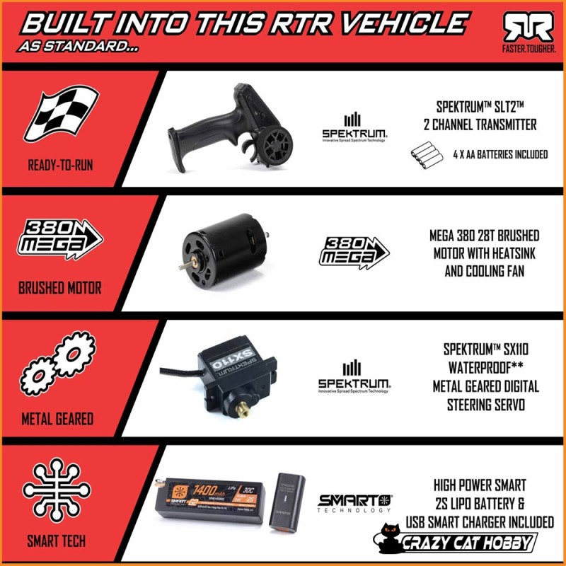 ARRMA MOJAVE GROM 4x4 SMART 1/16 Short Course Rosso/Nero Automodello Radiocomandato RTR - ARA2104T1 - 5052127048156