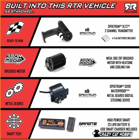 ARRMA MOJAVE GROM 4x4 SMART 1/16 Short Course Rosso/Nero Automodello Radiocomandato RTR - ARA2104T1 - 5052127048156