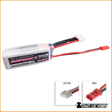 BATTERIA LIPO 3S 350 mAh 35C CONNETTORE BEC FULLPOWER V2 - 448903 - 8053303636492