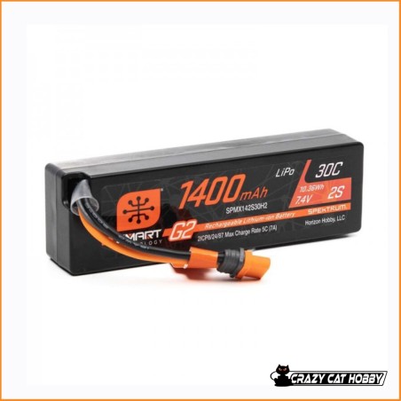 BATTERIA LIPO 2s 1400 mAh 30c PER GROM - SPEKTRUM SMART G2 IC2 SPMX142S30H2