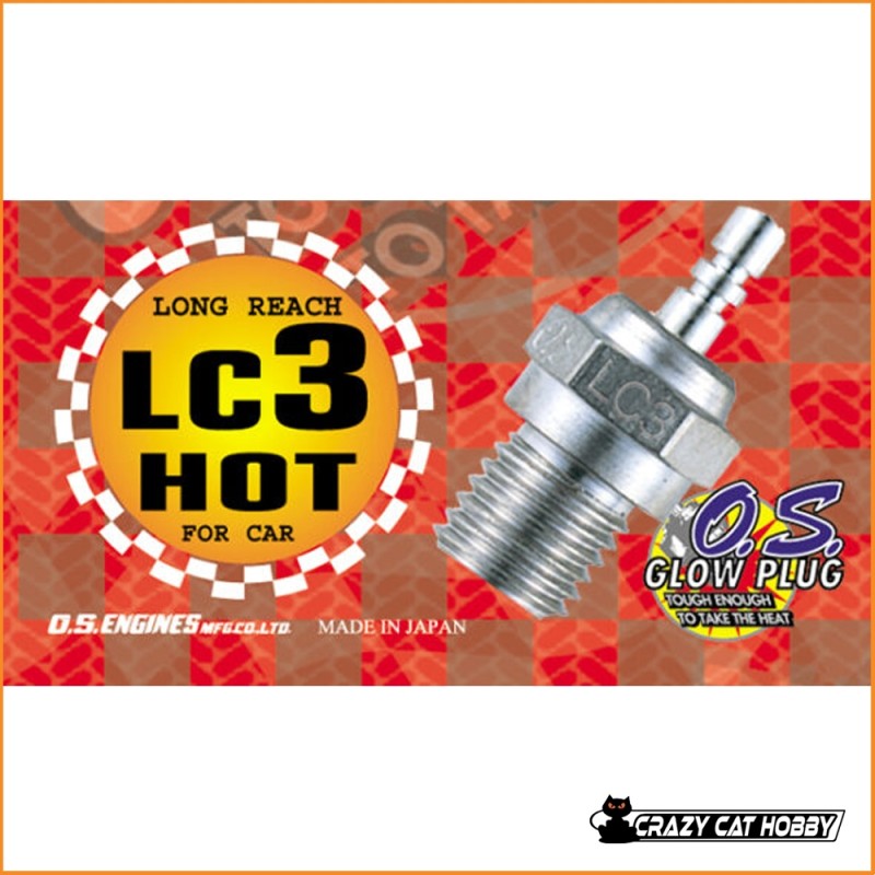 GLOW O.S. C3 LONG REACH T-MAXX STANDARD GLOW PLUG HOT - 71653000 - 4531028606630