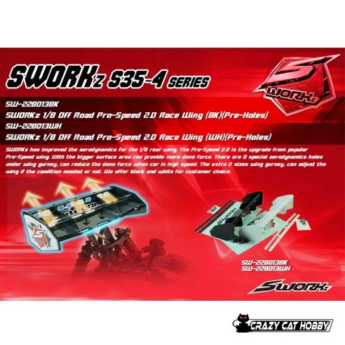 SW-228013  ALETTONE OFF ROAD 1:8 PRO-SPEED 2.0 PRE FORATO - SWORKZ