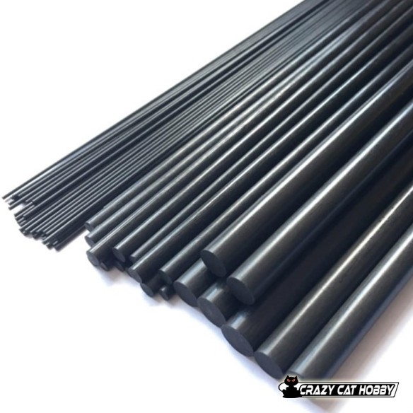 Tondino fibra di carbonio diametro 1 mm 1,5 mm 2 mm 2,5 mm 3 mm 4 mm 5 mm