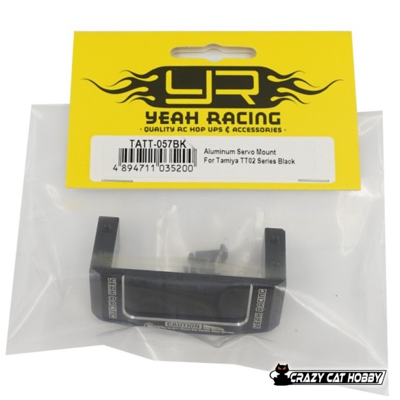 ALUMINUM SERVO E GYRO SUPPORT BLACK FOR TAMIYA TT02 - YEAH RACING TATT-057K