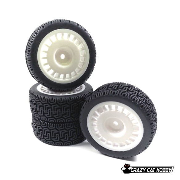 RUOTE RALLY TIPO PIRELLI CERCHIO BIANCO WINDED DESIGN 1:10 (4 pezzi) - ABSIMA 2510063 - 4250650957681