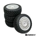 RALLY WHEELS TYPE DELTA INTEGRALE WHITE RIMS 1:10 (4 pieces) - ABSIMA 2510065