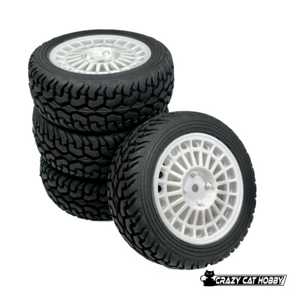 RUOTE RALLY TIPO LANCIA DELTA CERCHIO BIANCO 1:10 (4 pezzi) - ABSIMA 2510065
