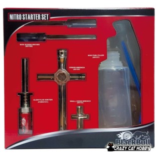 GLOW ENGINES STARTER KIT - 7 PIECES - BLACK BULL - BB80142A - 6942678505385