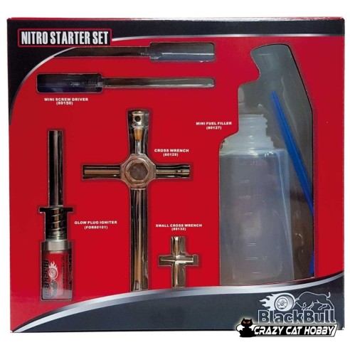 GLOW ENGINES STARTER KIT - 7 PIECES - BLACK BULL - BB80142A - 6942678505385