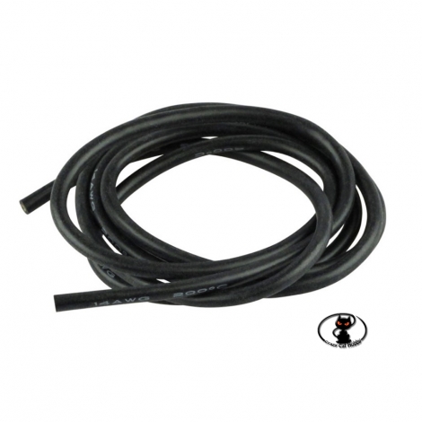 600165 Super-flexible black braided cable with AWG silicone insulation