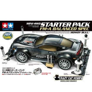 MINI 4WD Starter Pack FM-A Balanced Spec ( Rowdy Bull ) - TAMIYA 18710 - 4950344064557