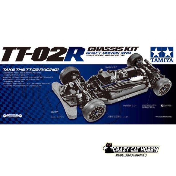 TAMIYA TT02R 4WD chassis only kit RC 1:10 racing - 47326