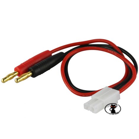 610011 Battery charging cable with ø 4 mm connector - Tamiya cable AWG 16 - length 30 cm