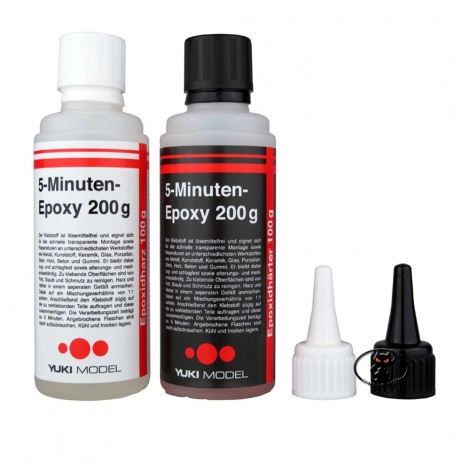 650009 Yuki model epoxy bicomponent epoxy resin for bonding parts of your drying model in 5 minutes