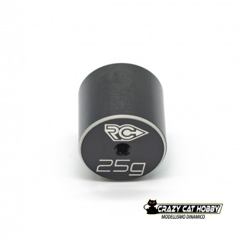 RC-Project Cylindrical Black Brass Weight 25g - Art. RCPJ-A021