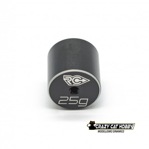 RC-Project Cylindrical Black Brass Weight 25g - Art. RCPJ-A021