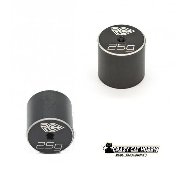 RC-Project Peso Cilindrico in Ottone Nero 25g - Art. RCPJ-A021 - 7700000000248